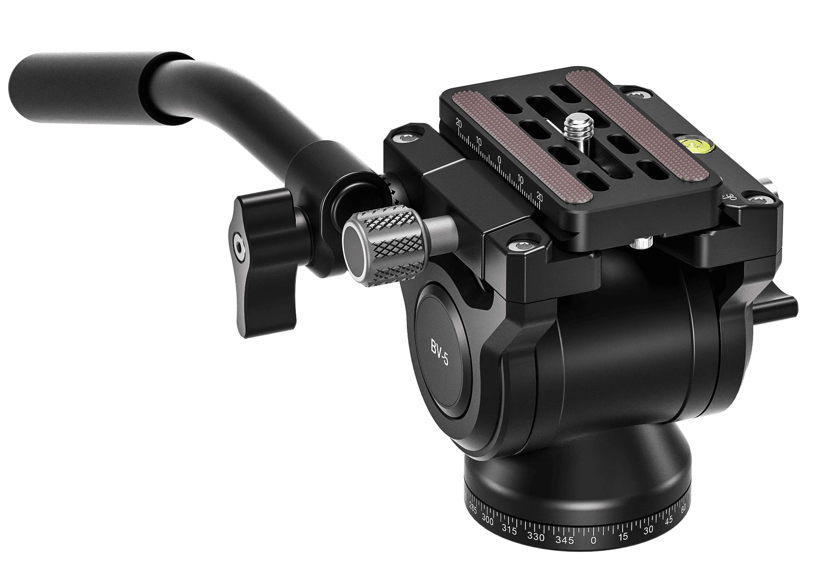 Leofoto BV-5B Mini Fluid Head for Optics w/ Shorter Handle, Arca, Black, BV-5B