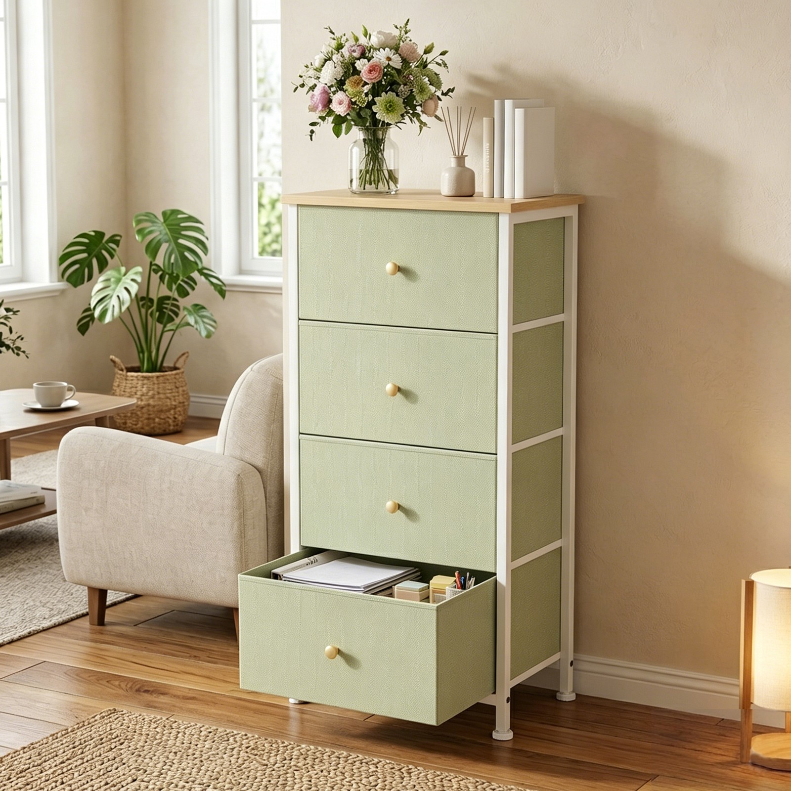 4 Drawer Fabric File Cabinet