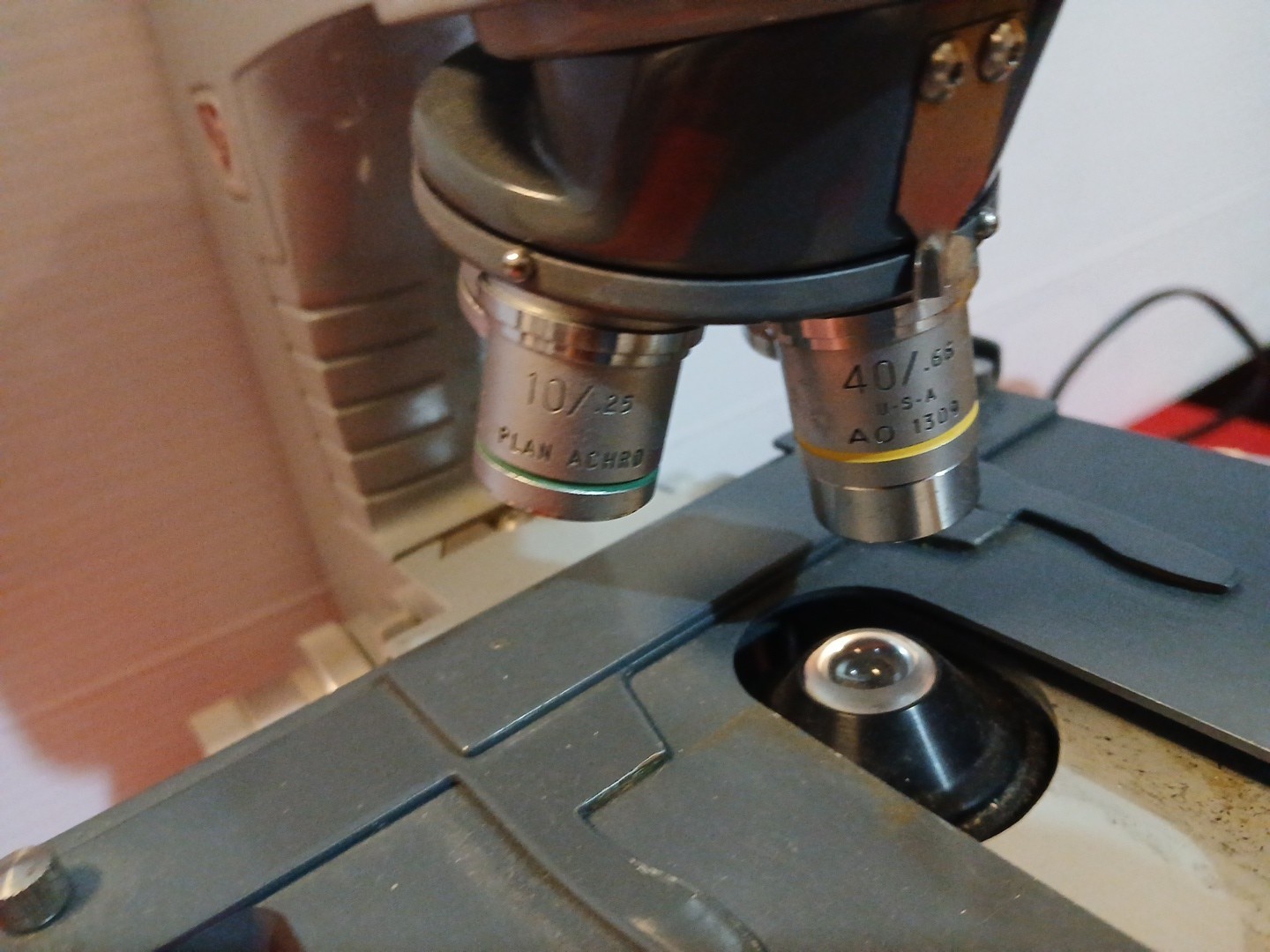American Optical AO Microscope With Power Supply Transformer