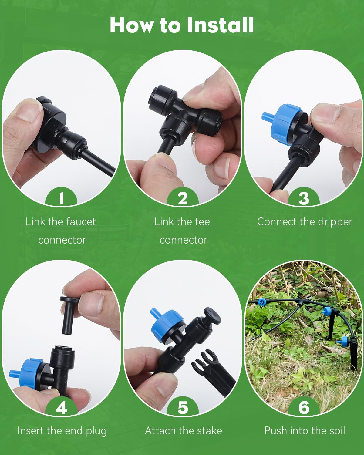 Drip Irrigation Kit, Quick-Connect 100 Ft. Drip Irrigation System with 1/4" Tubi