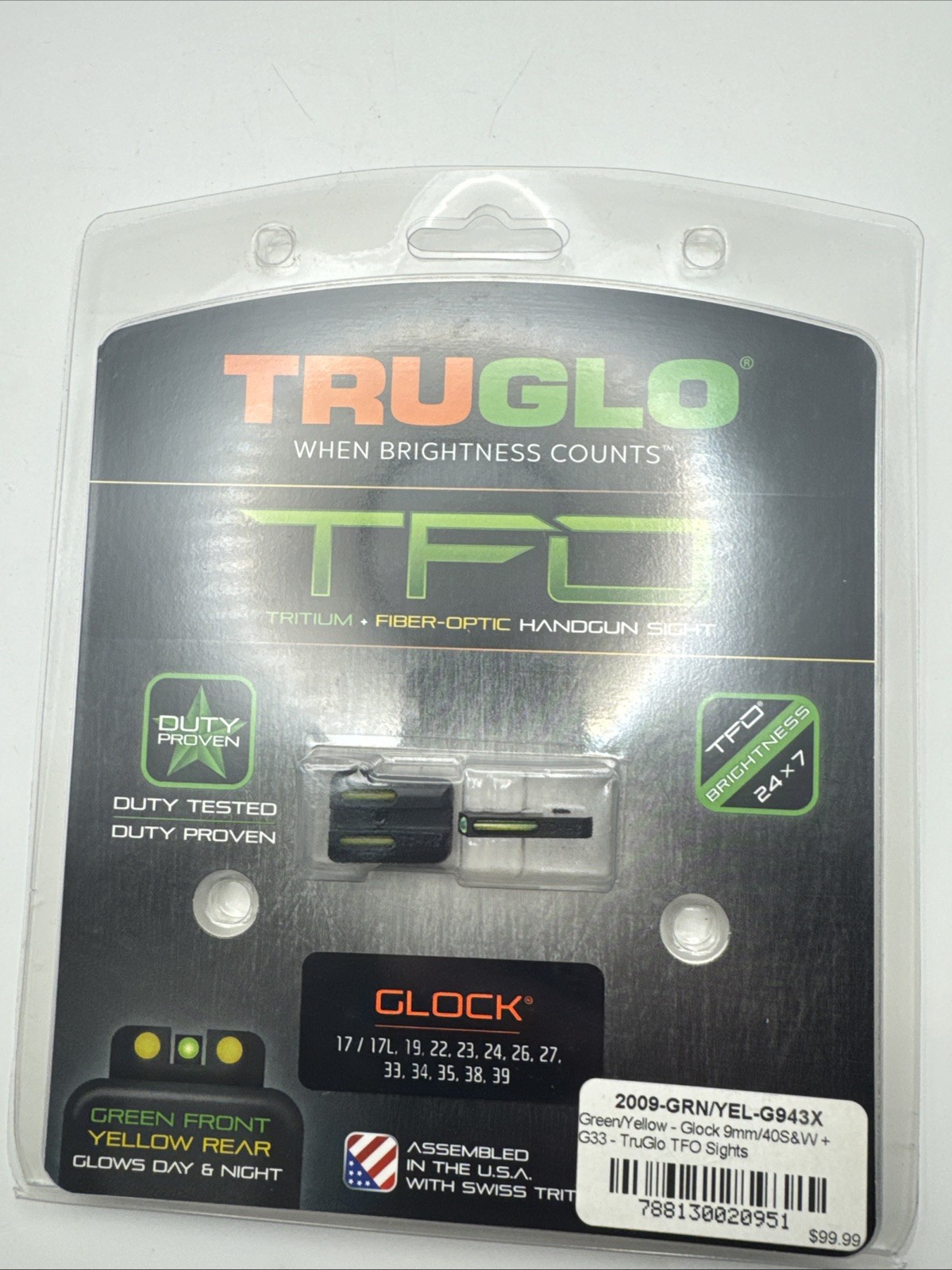 TruGlo TFO Tritium Fiber Optic Gun Sight Set, Glock 17/17L Models More TG131GT1Y