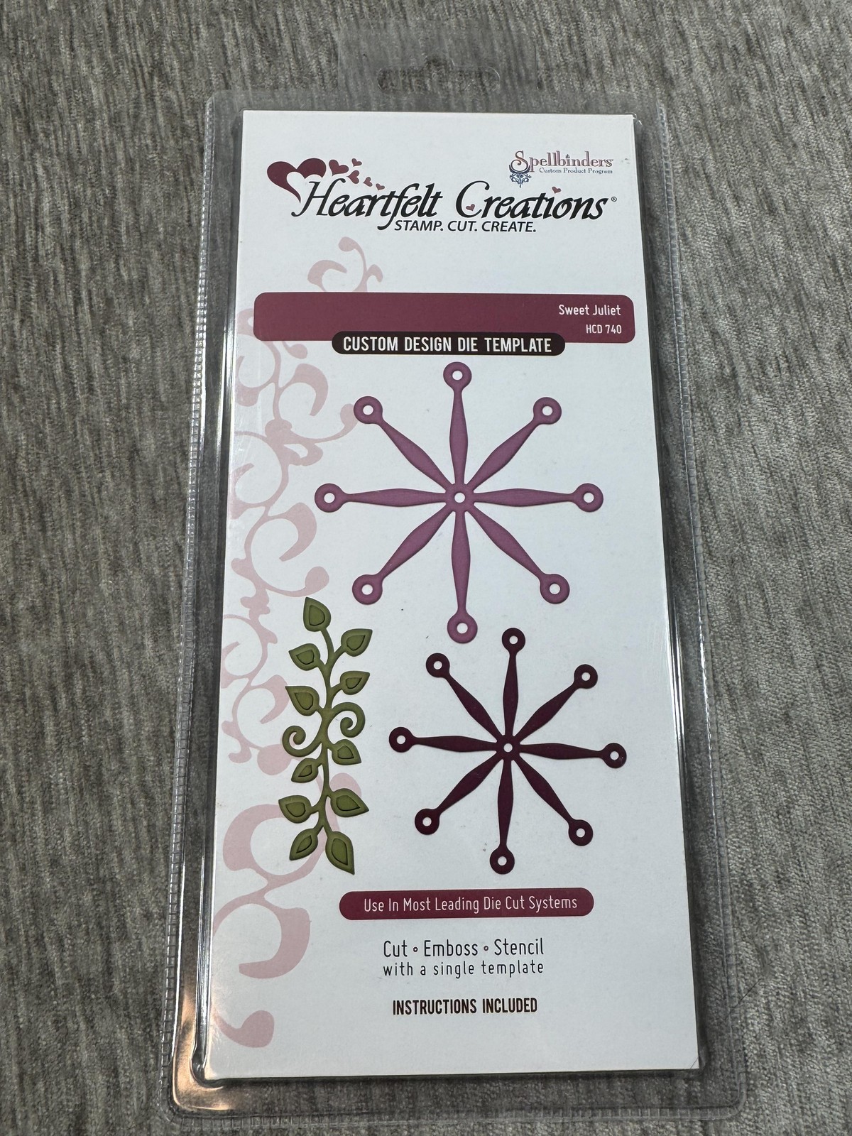 Heartfelt Creations Sweet Juliet HCD 740 Custom Die Template Spellbinders Cut