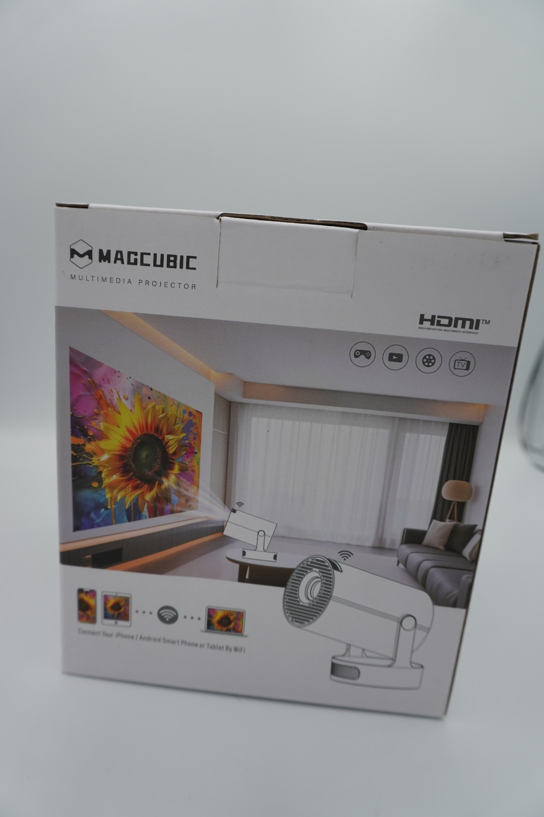 Compact Portable 4K Smart Projector with WiFi, Bluetooth & Auto Keystone HDML