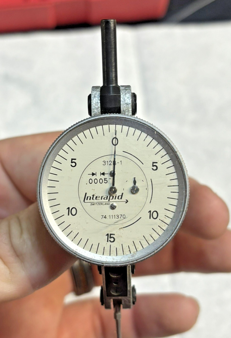 INTERAPID .0005" DIAL TEST INDICATOR 312B-1 SWISS MADE INSPECTION TOOL