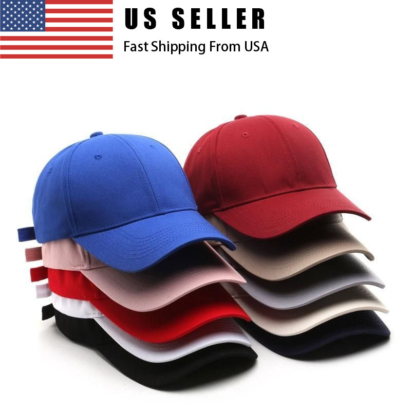 Cap Ball Dad Cotton Baseball Hat Plain Solid Washed Men Women Adjustable US