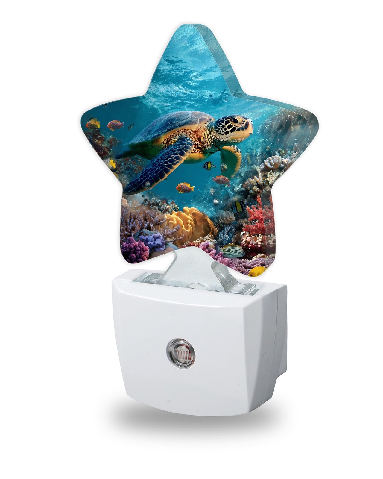 Sea Turtle Night Lights Plug Into Wall Decorative,Fish Coral Colorful Nightli...