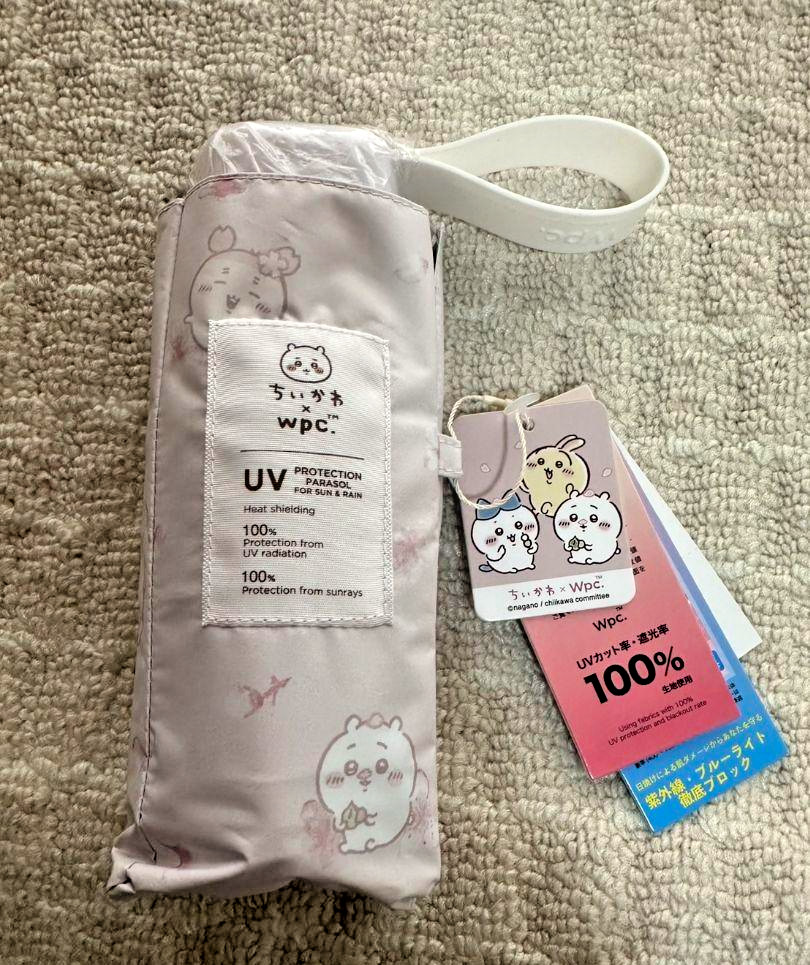 Chiikawa Wpc Folding Umbrella for Both Rain & Sun Hanami Mini Pink New Japan