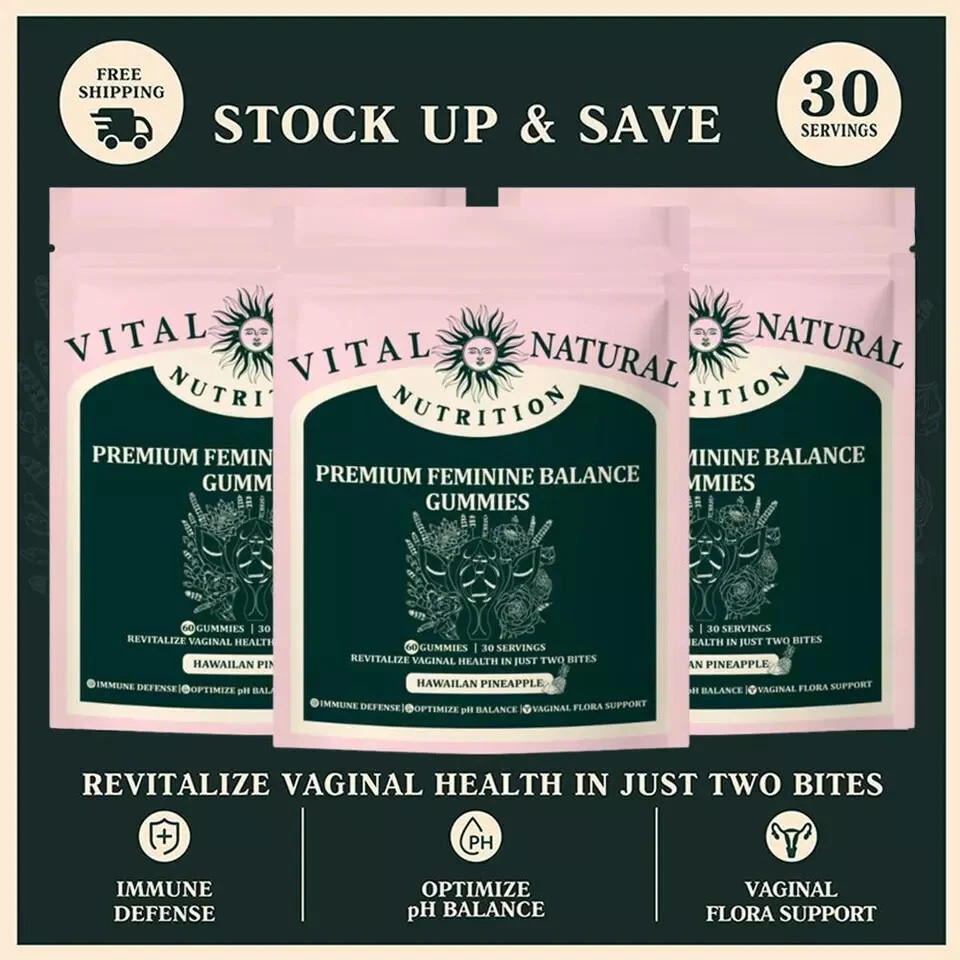 Vital Source Feminine Balance Gummies Hawaiian Pineapple Fast Shipping