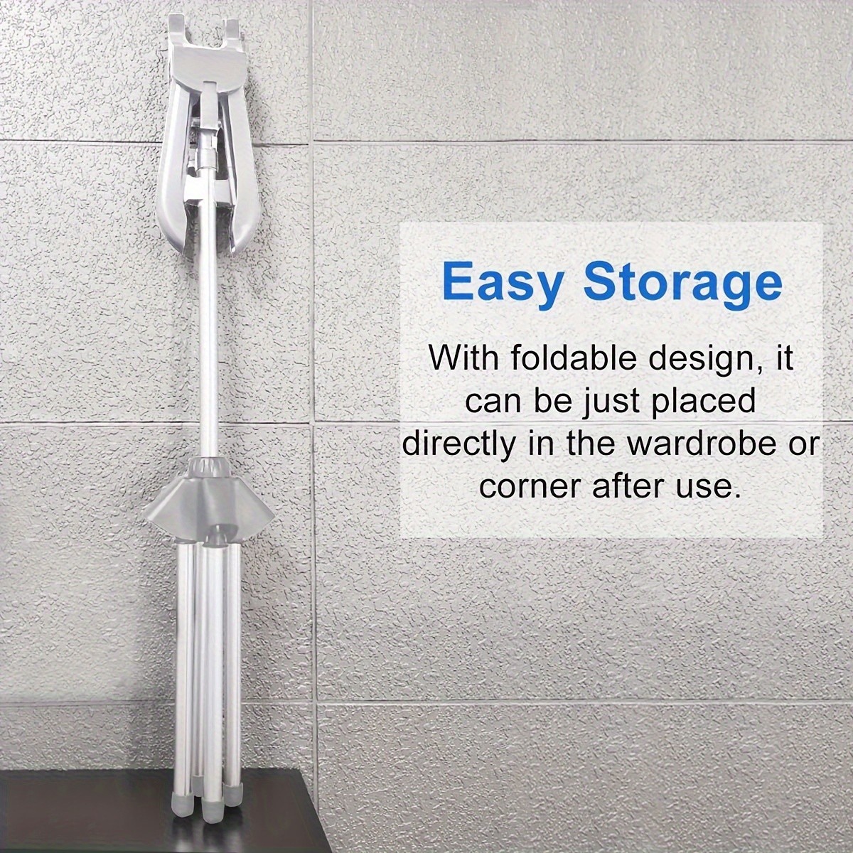 Garment Hanger for Steaming, Folding Handheld Steamer Clothes Stand Rack Grey