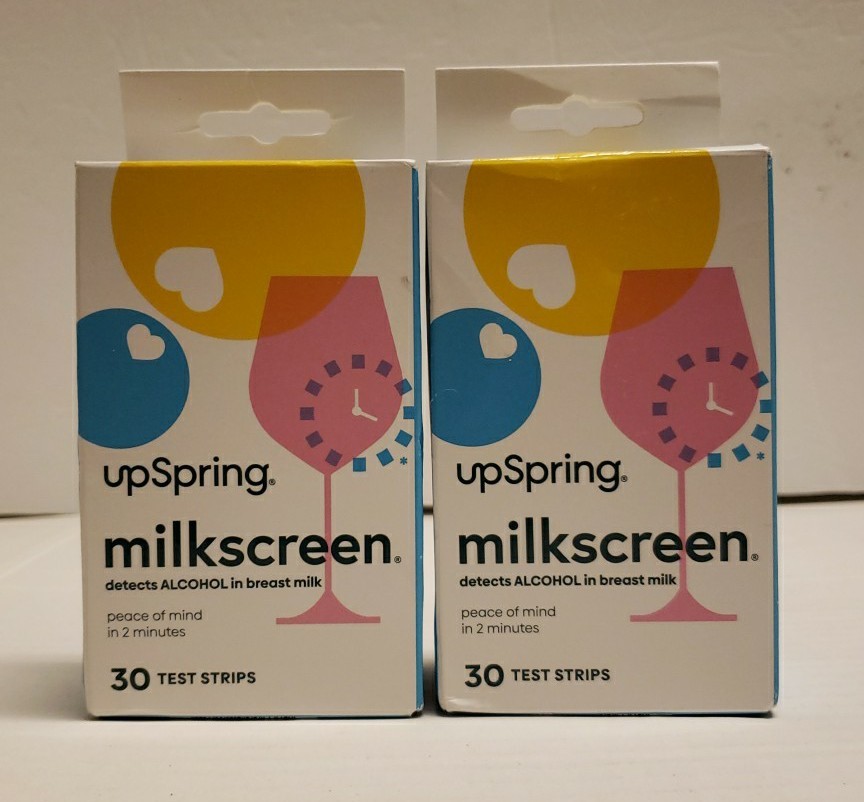 (2) UpSpring Milkscreen Detects Alcohol Test Strips 60 ct Expiration 2/2026