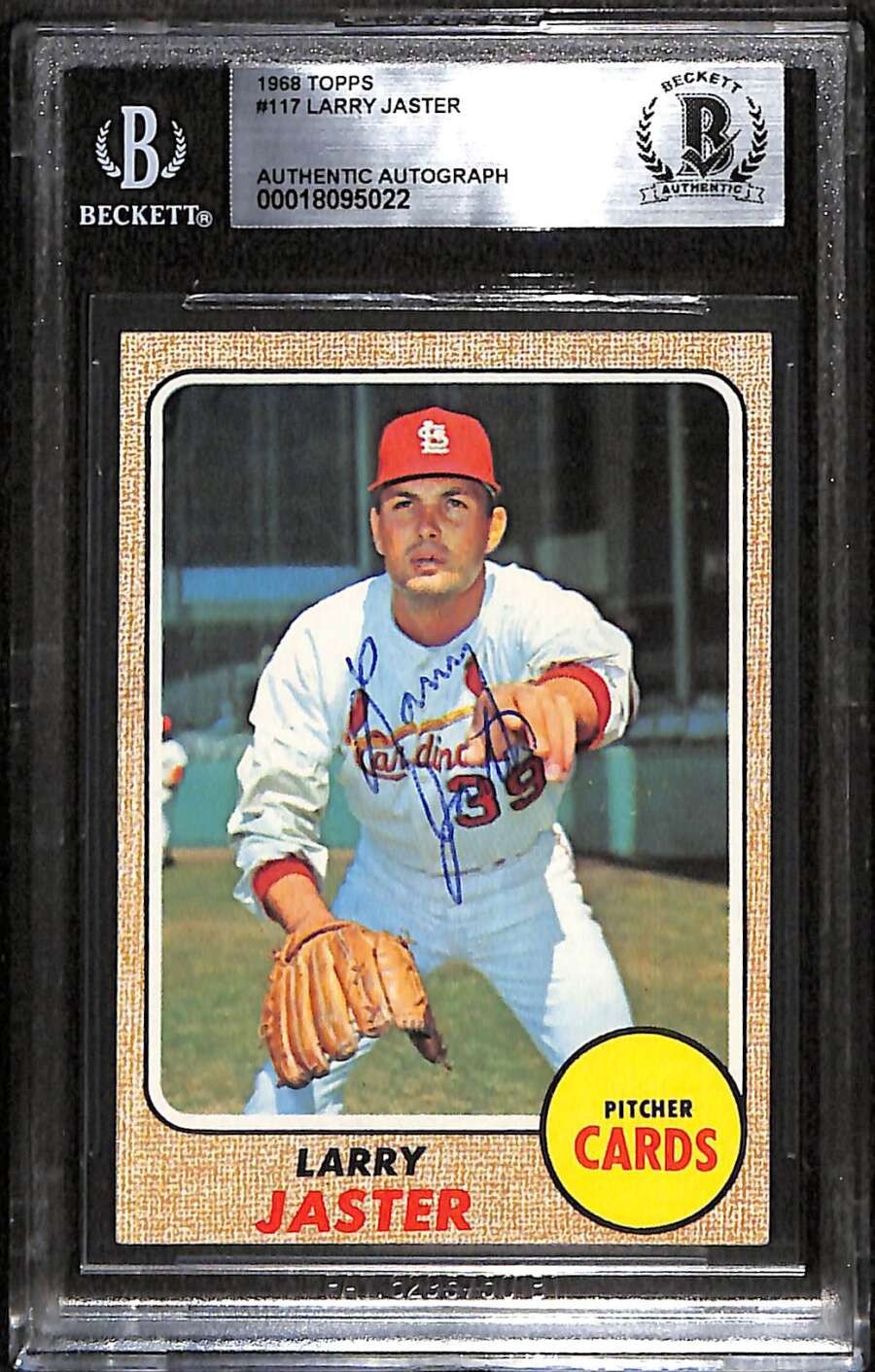 1968 Topps 117 Larry Jaster  BGS Auto Autographed BAS Authentic C100500