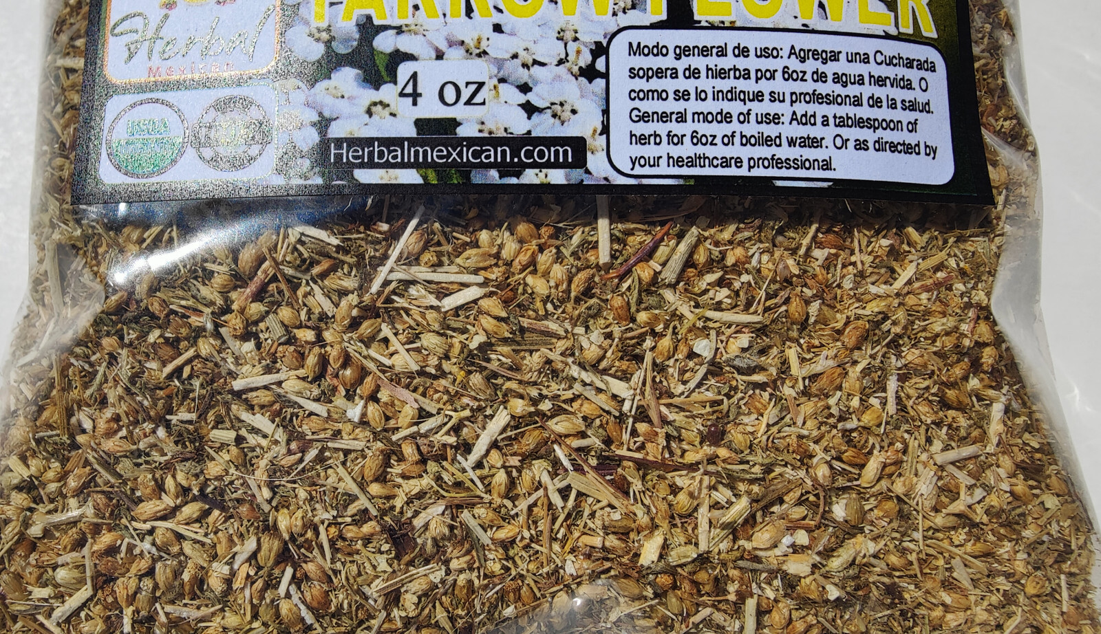 4oz Milenrama hierba te - yarrow herb & flower c/s - organic yarrow herbal tea