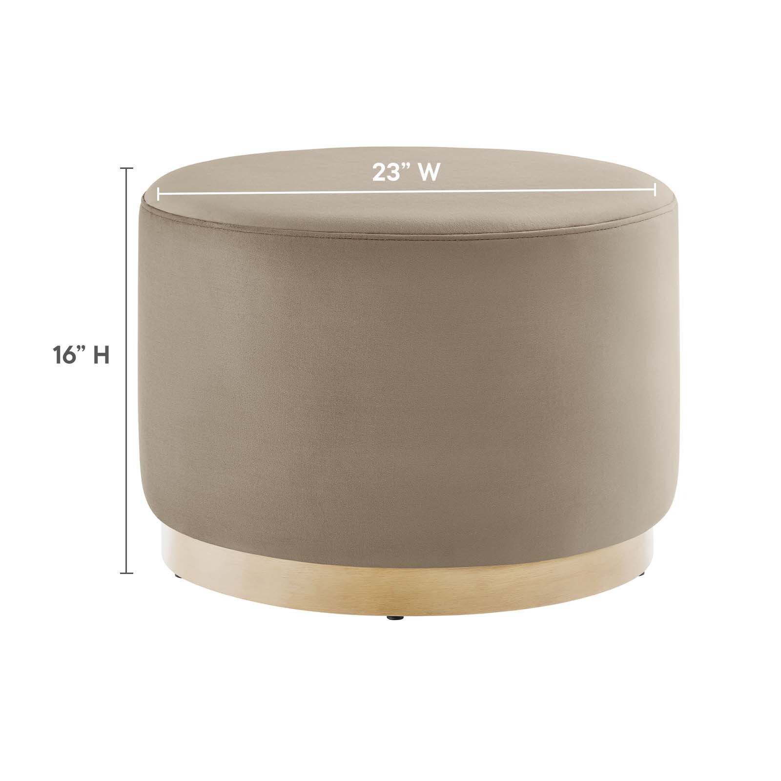 Modway Large 23" Round Performance Velvet Upholstered Ottoman