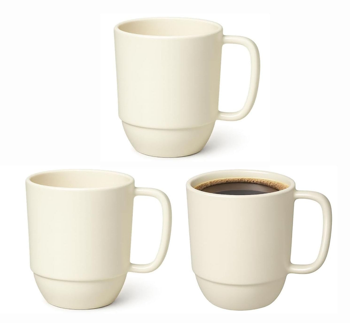 JapanBargain, 3-Pack Japanese Plastic Mug 12oz, Unbreakable BPA-Free Coffee T...