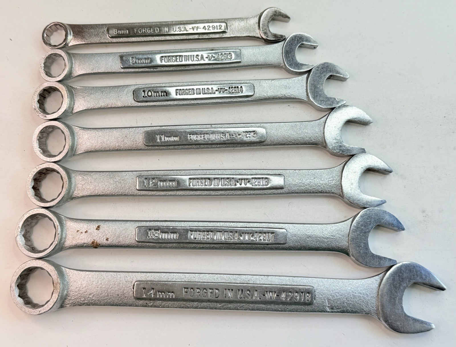 Vintage Craftsman USA 7 Piece Metric 12 point Wrench Set 8-14mm