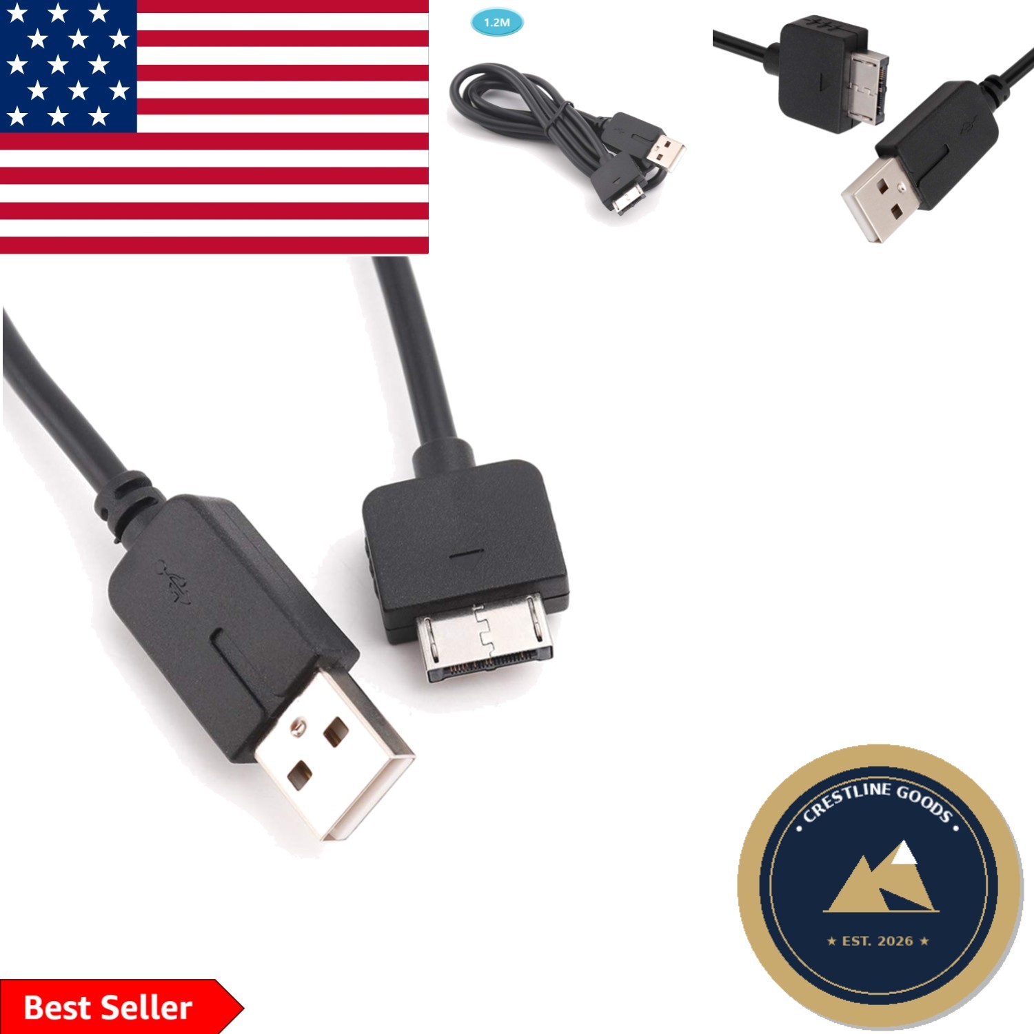1.2m USB Cable for PS Vita 1000 - Fast Charging & Data Transfer Functionality