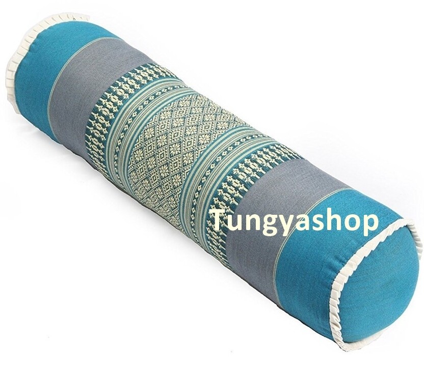 THAI CUSHION SHAPED MASSAGE YOGA CUSHION NECK PILLOW ORGANIC KAPOK100%