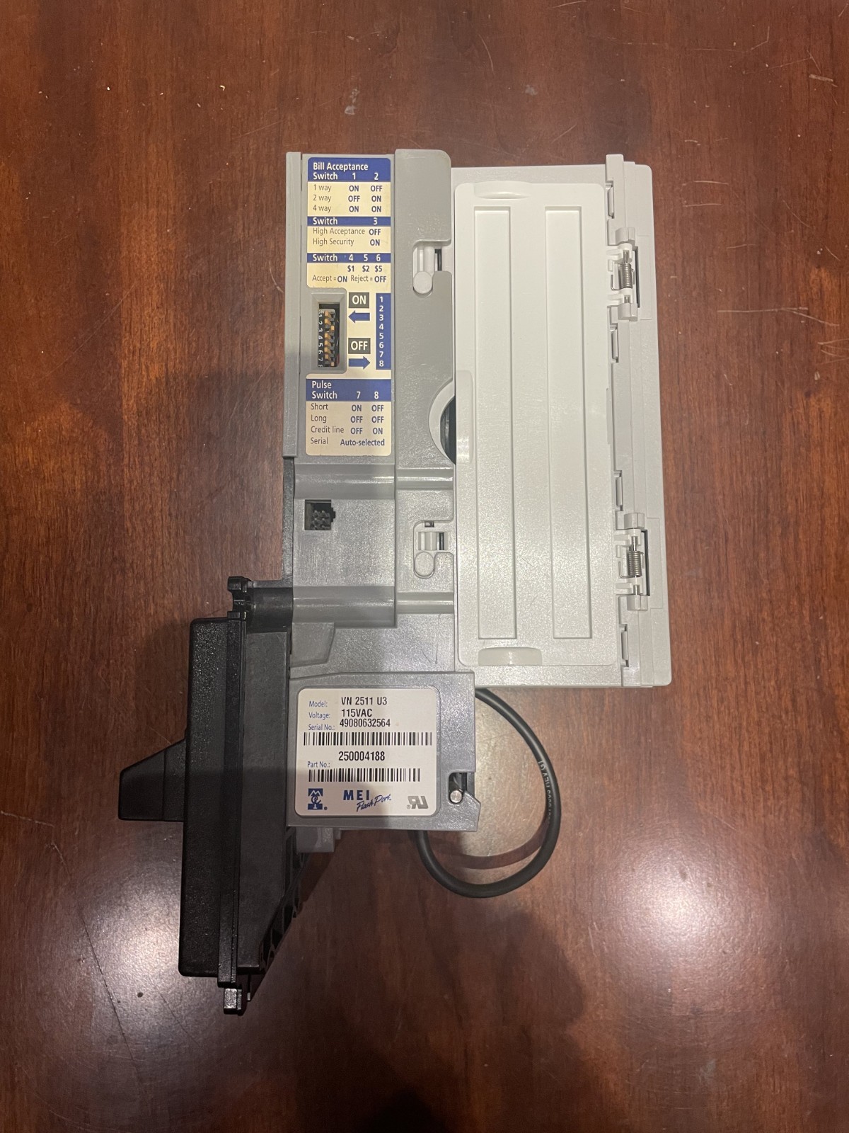 Mars VN 2501 U5 BILL ACCEPTOR BILL VALIDATOR $1, $2, $5
