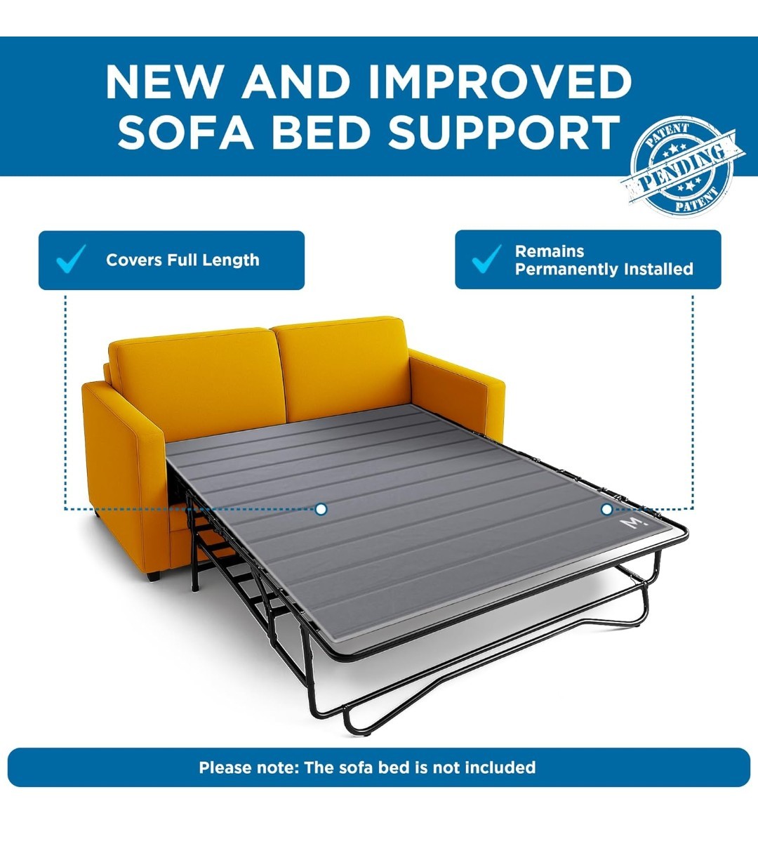 Meliusly Permanently Installed Sleeper Sofa Support Board Queen Size
