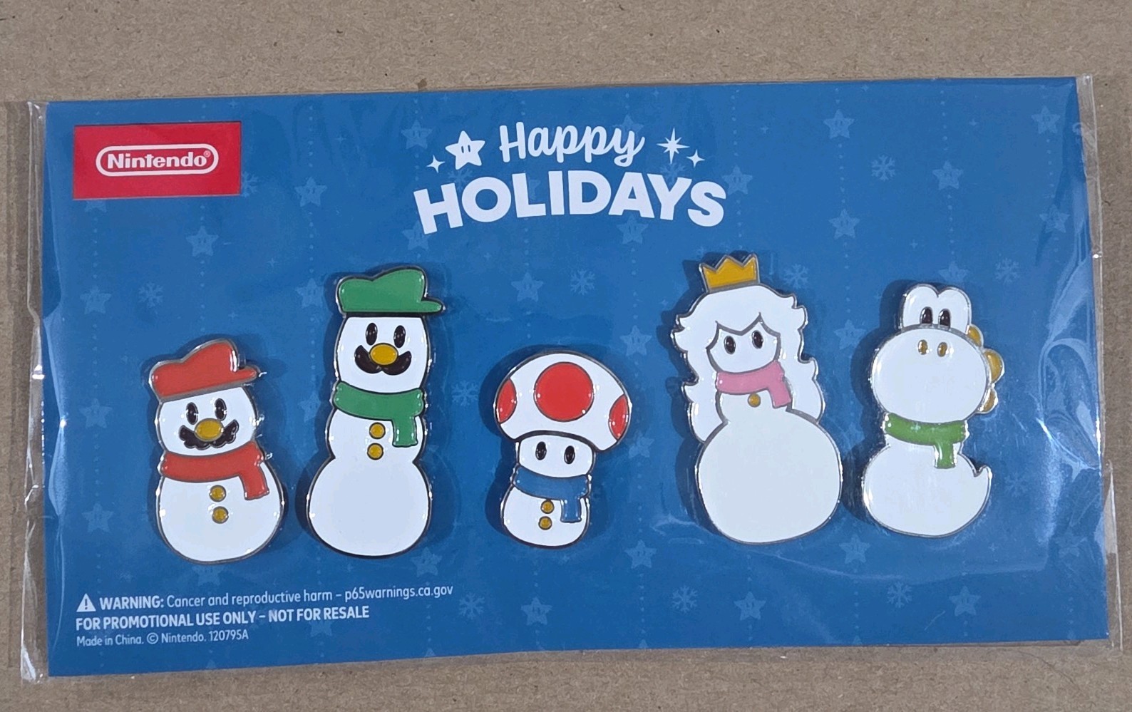 Mario and Friends Snowmen Holiday Pin Set  Exclusive Pin Set Christmas NEW 2024