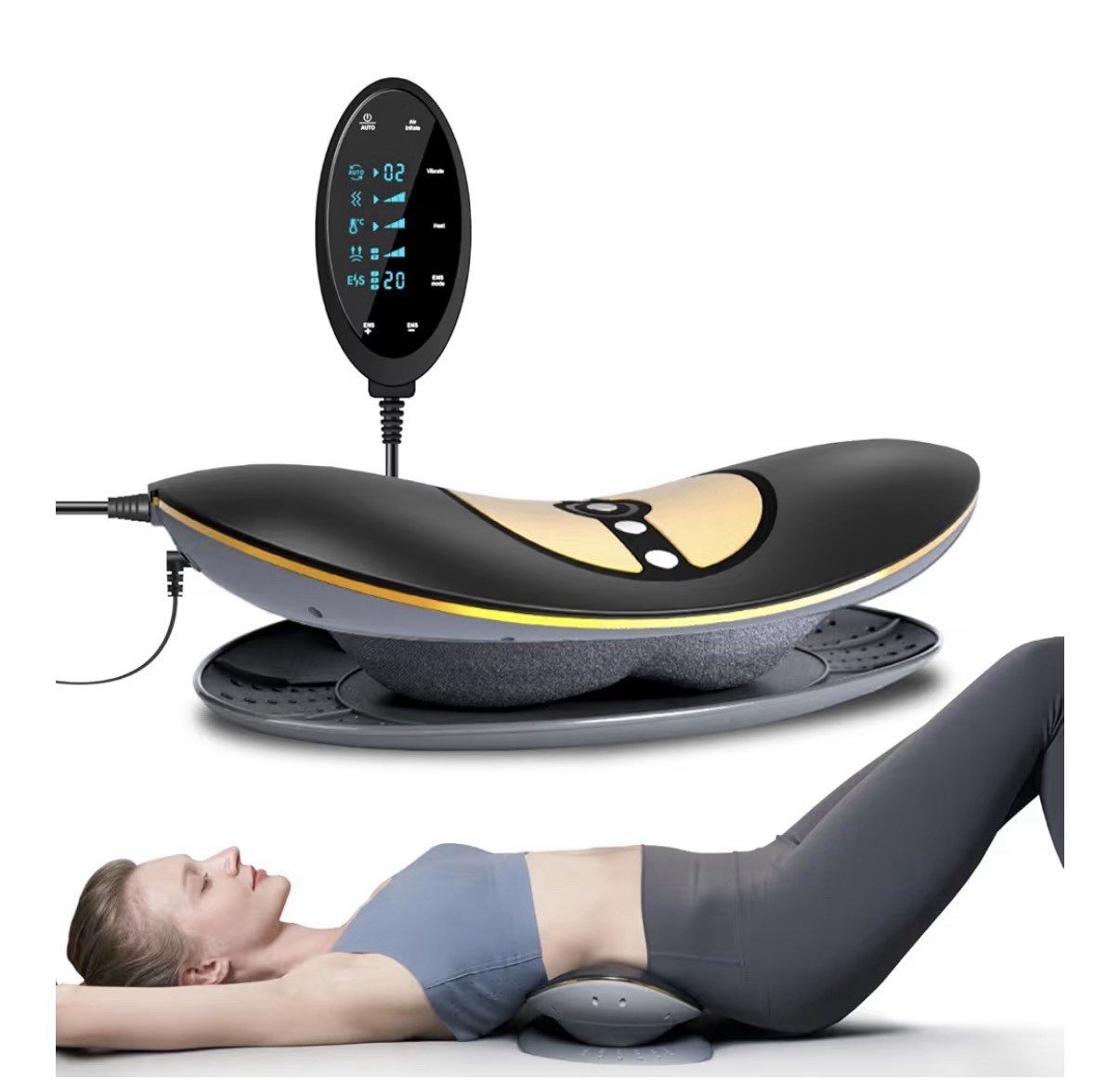 Electric Lumbar Traction Device, Multifunctional Back Traction Device with Dy...