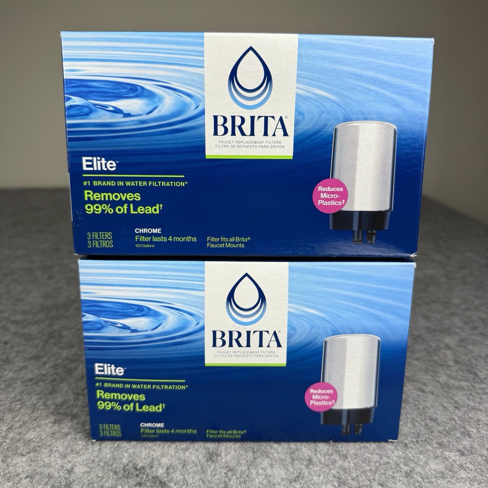 6 Brita Elite Replacement Water Filters Brita Tap Faucet Mounts Chrome FR-200