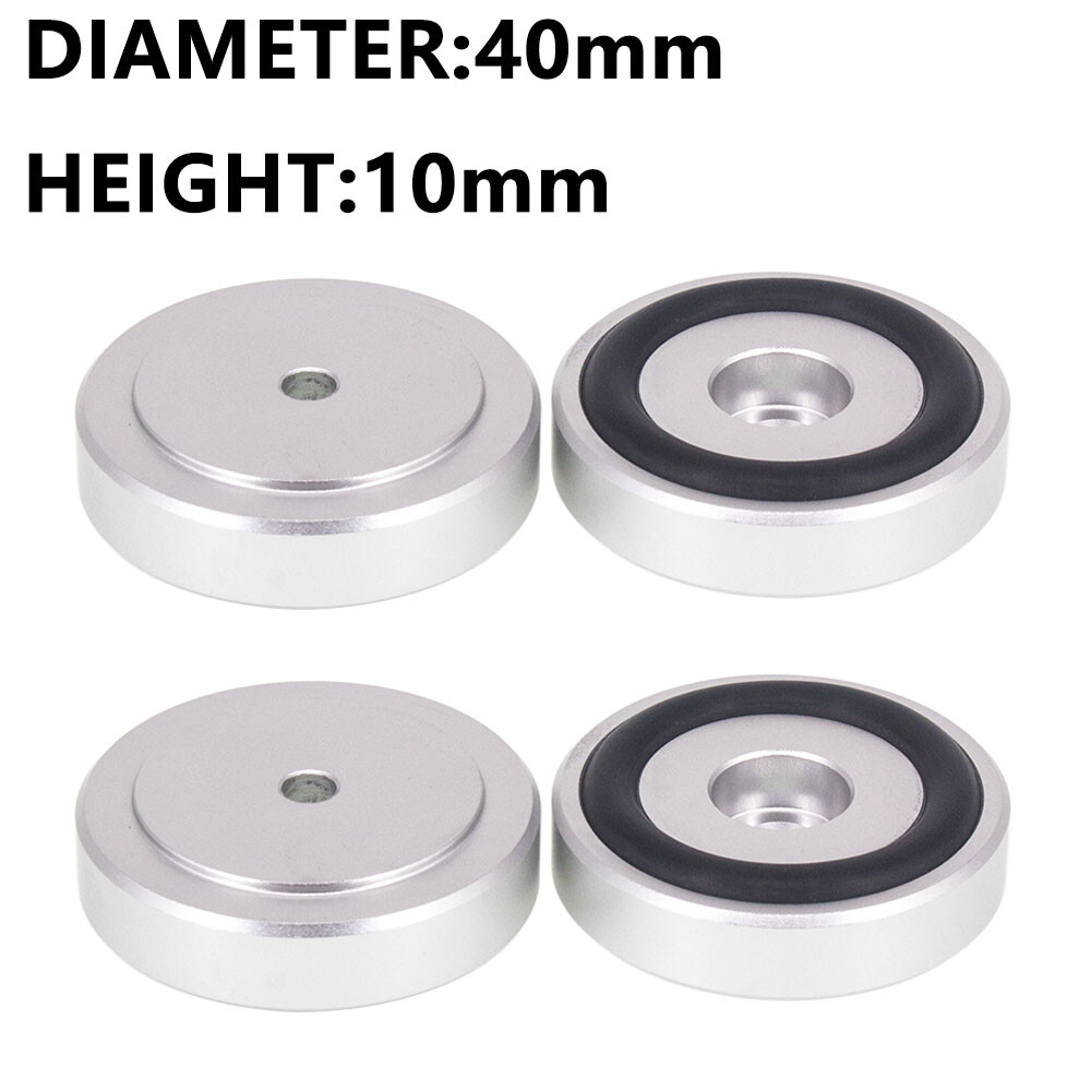 4PC Silver Amplifier Feet For HIFI Turntable Audio Speaker Isolation Pads 40*10