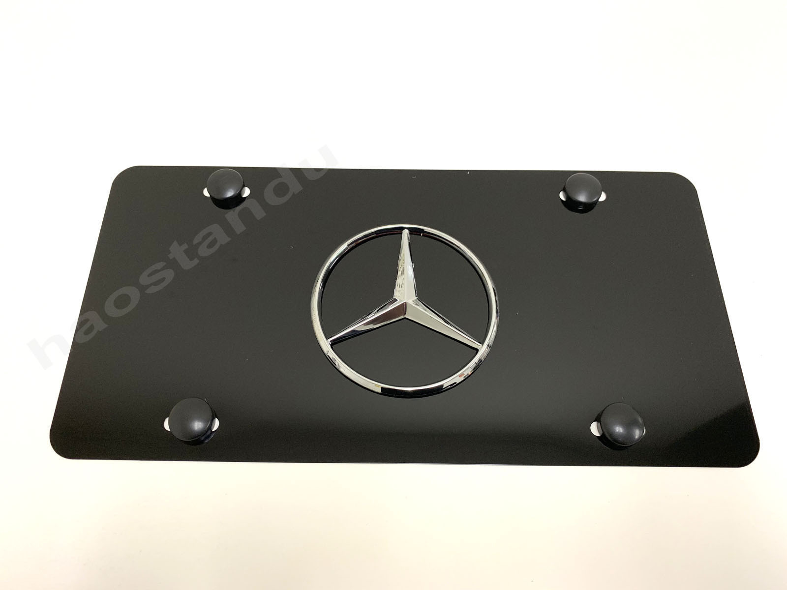 1x 3D "MBLOGO" emblem Aluminum BLACK Color Front Plate RUST FREE