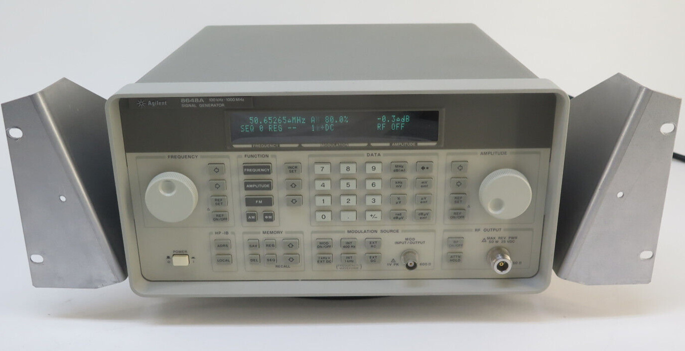 Agilent 8648A RF Signal Generator 100kHz-1000MHz +13 dBm to -136 dBm 1E2 - Rack