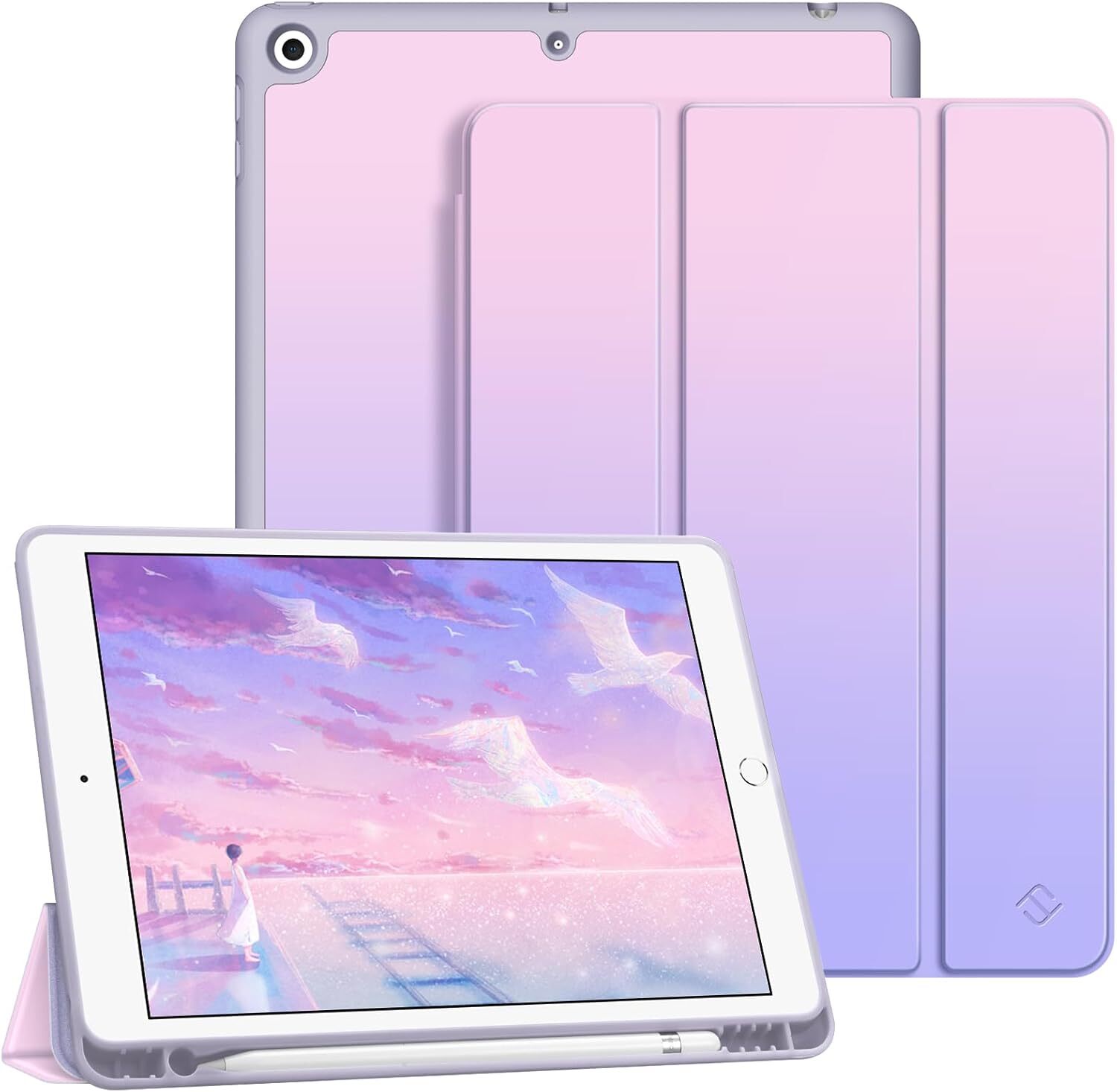 SlimShell Case For iPad 9th 8th 7th 10.2'' Soft TPU Stand Back Cover Wake/Sleep
