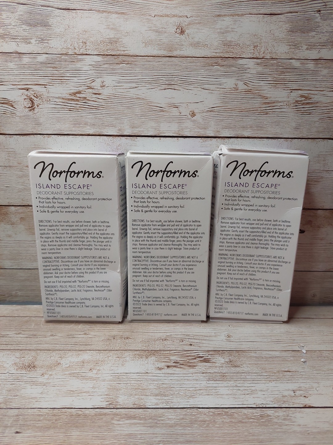 36 Norforms Deodorant Vaginal Suppositories Island Escape Women's Health