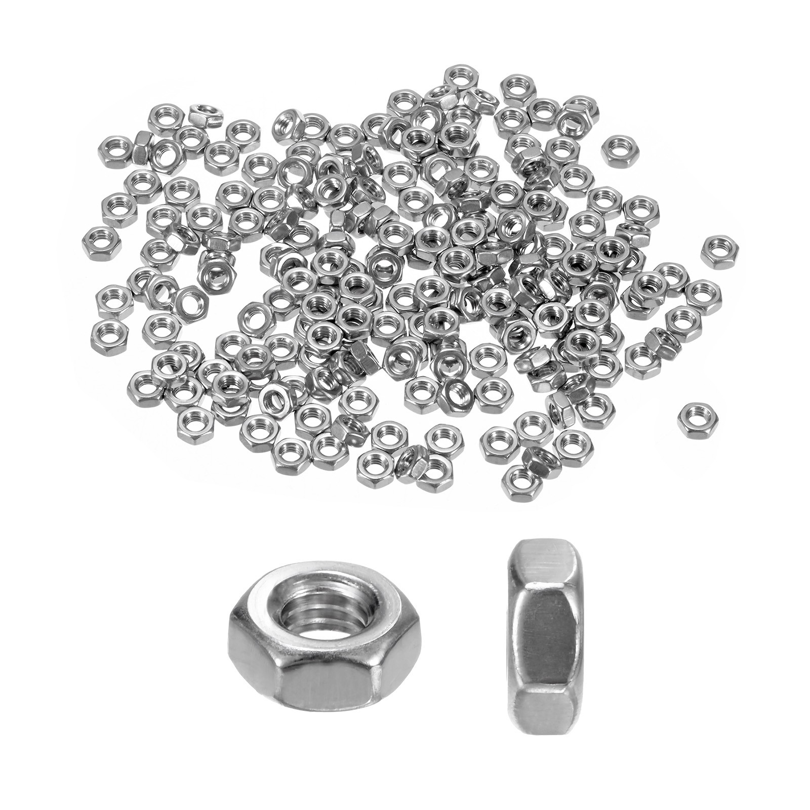200pcs Metric Hex Nuts M4 x 0.7mm Stainless Steel Hexagon Nut
