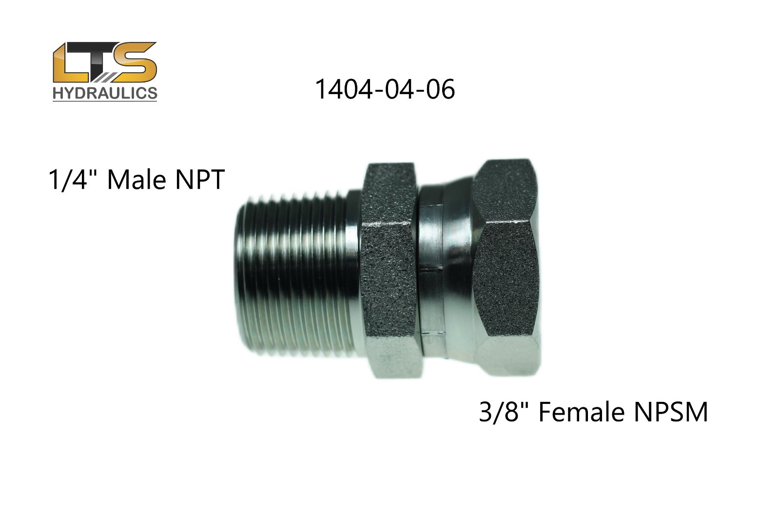 1/4" Male Pipe NPT x 3/8" Female Pipe Swivel NPSM Hydraulic Fitting 1404-04-06