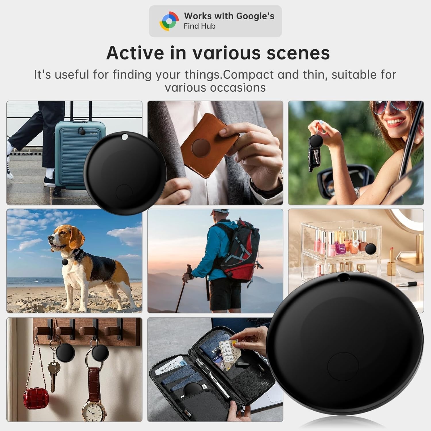 Compact Android Tracker Tag - 110dB Alerts, Waterproof, Ultra-Long Battery