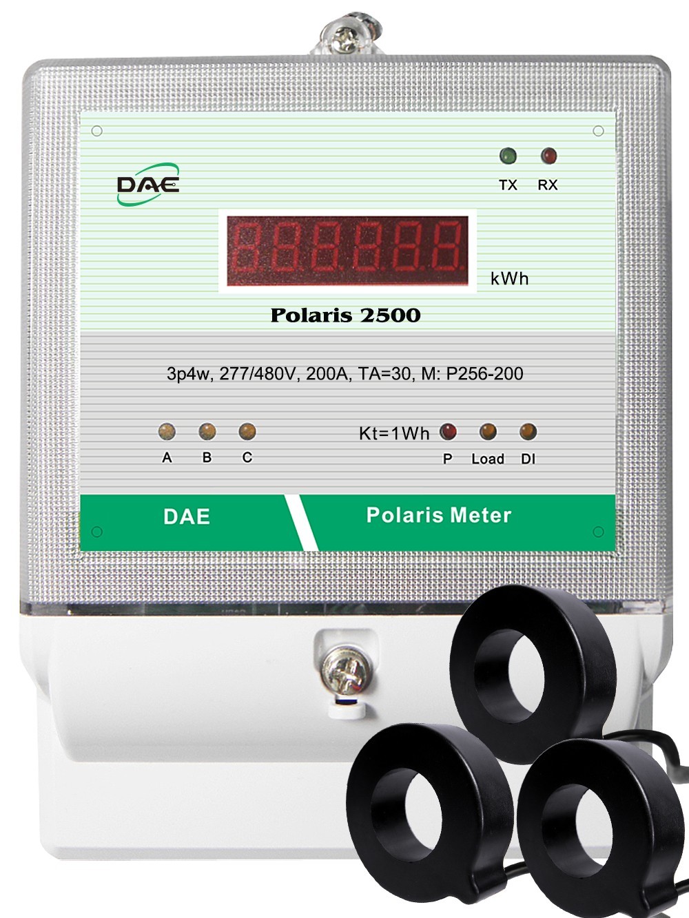 DAE P252-400-S KIT, 400A,480V,UL,RS485,kWh Meter,3P3W (3 Hot, 0 Neutral), 3 CTs