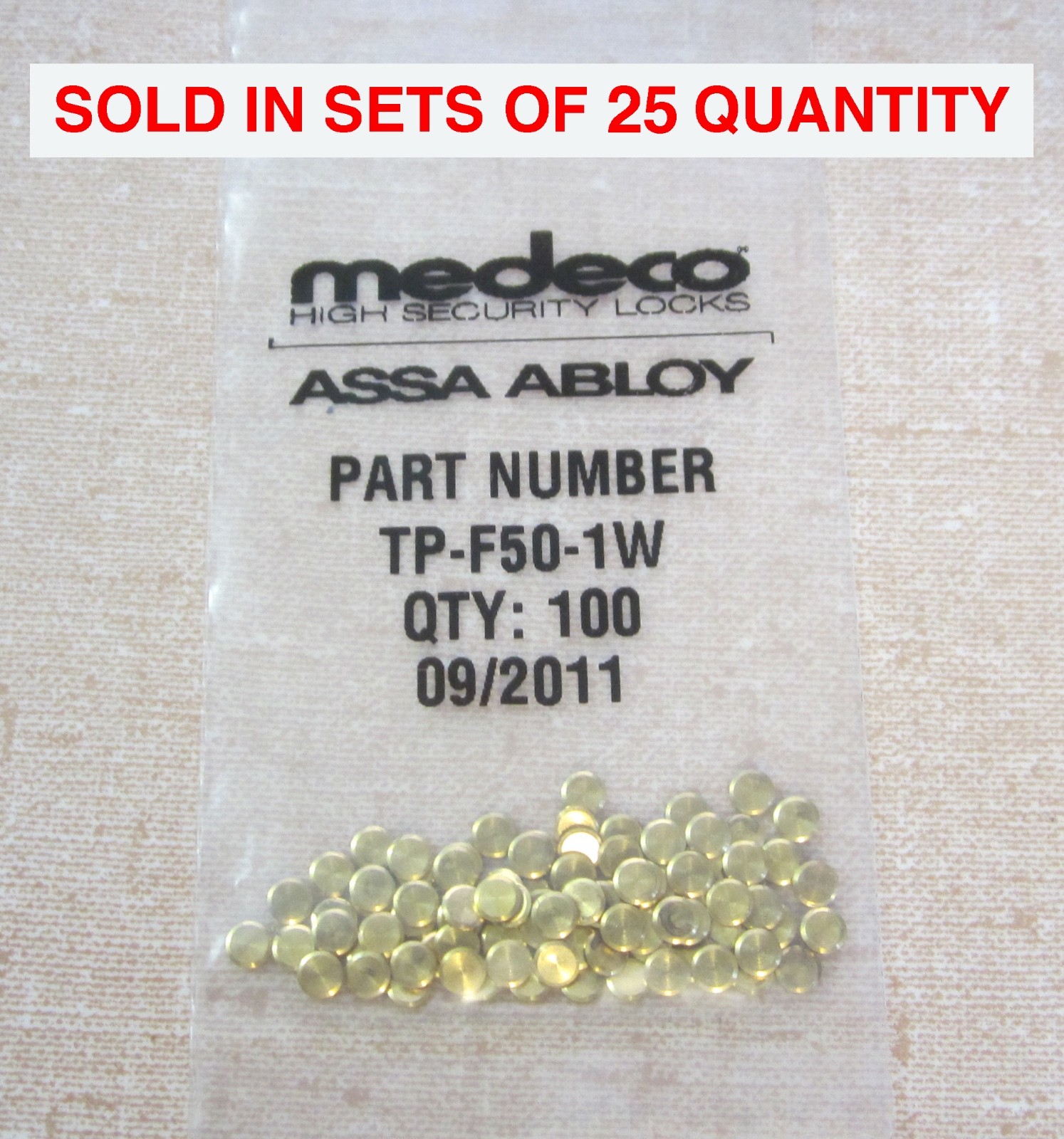 25 NEW Medeco Locks TP-F50-1W Medeco3/Biaxial Master Wafers (.025 increment)