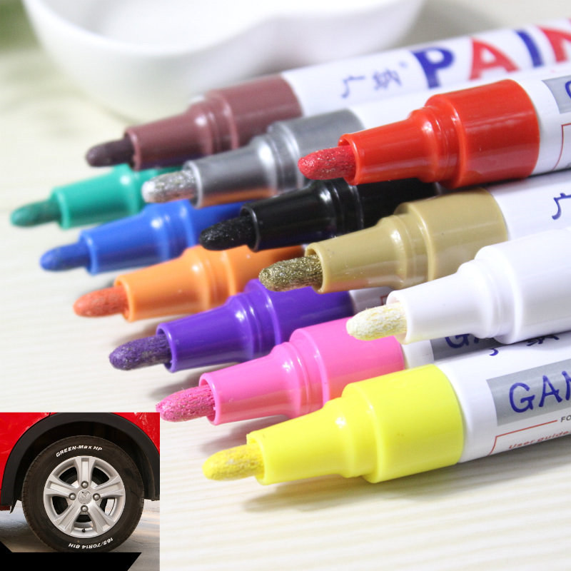 12XCar Tyre Tire Tread CD Metal Permanent Paint markers Graffiti Oily Marker Pen