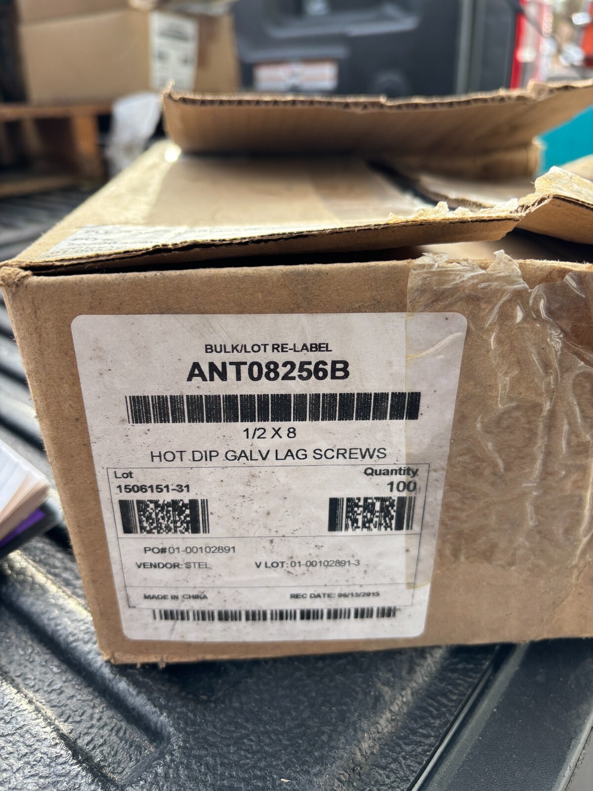 1/2 x 8" lag screws galvanized hex head  (25)