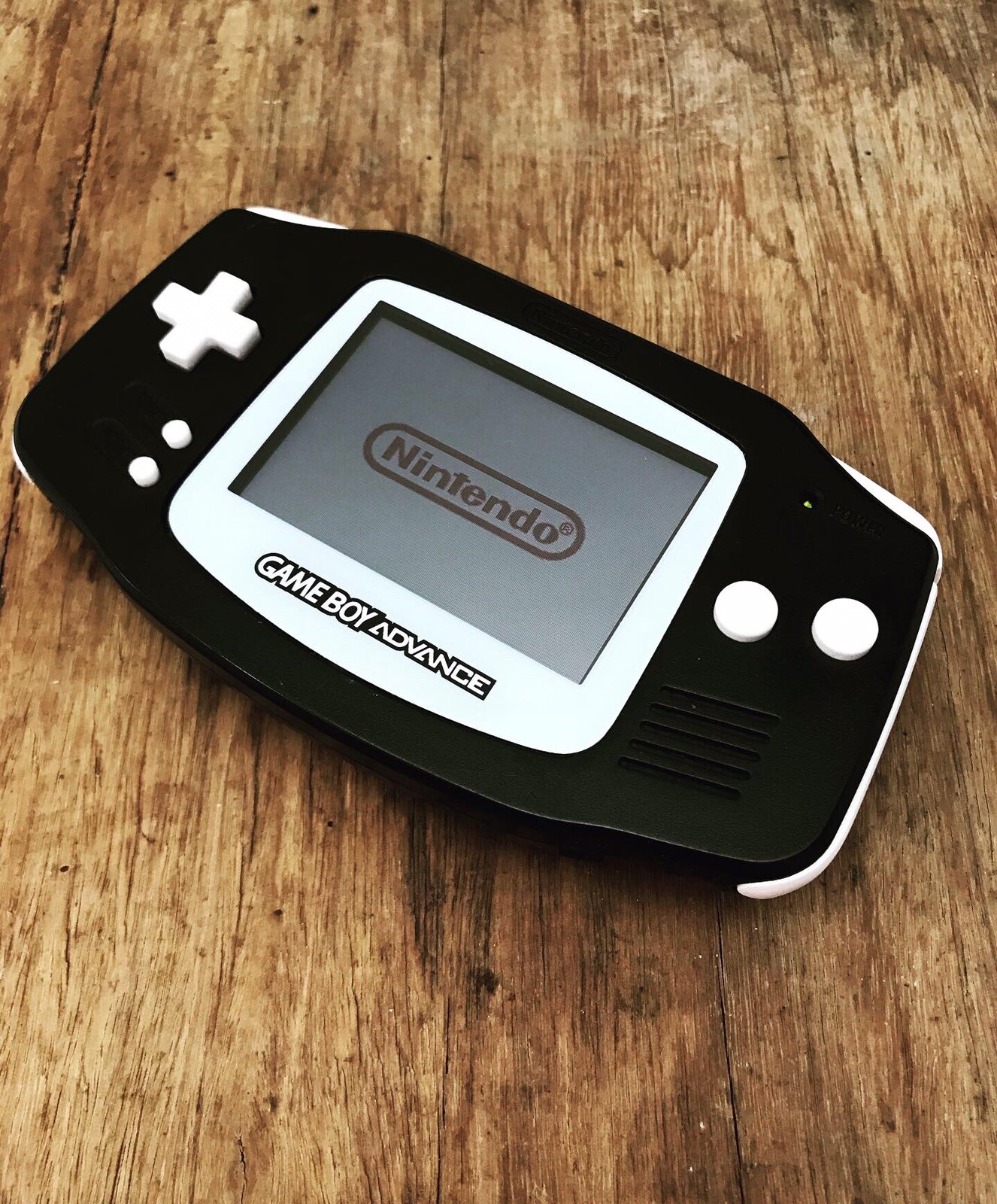 Nintendo Gameboy Advance GBA Black and White Handheld Gaming Console