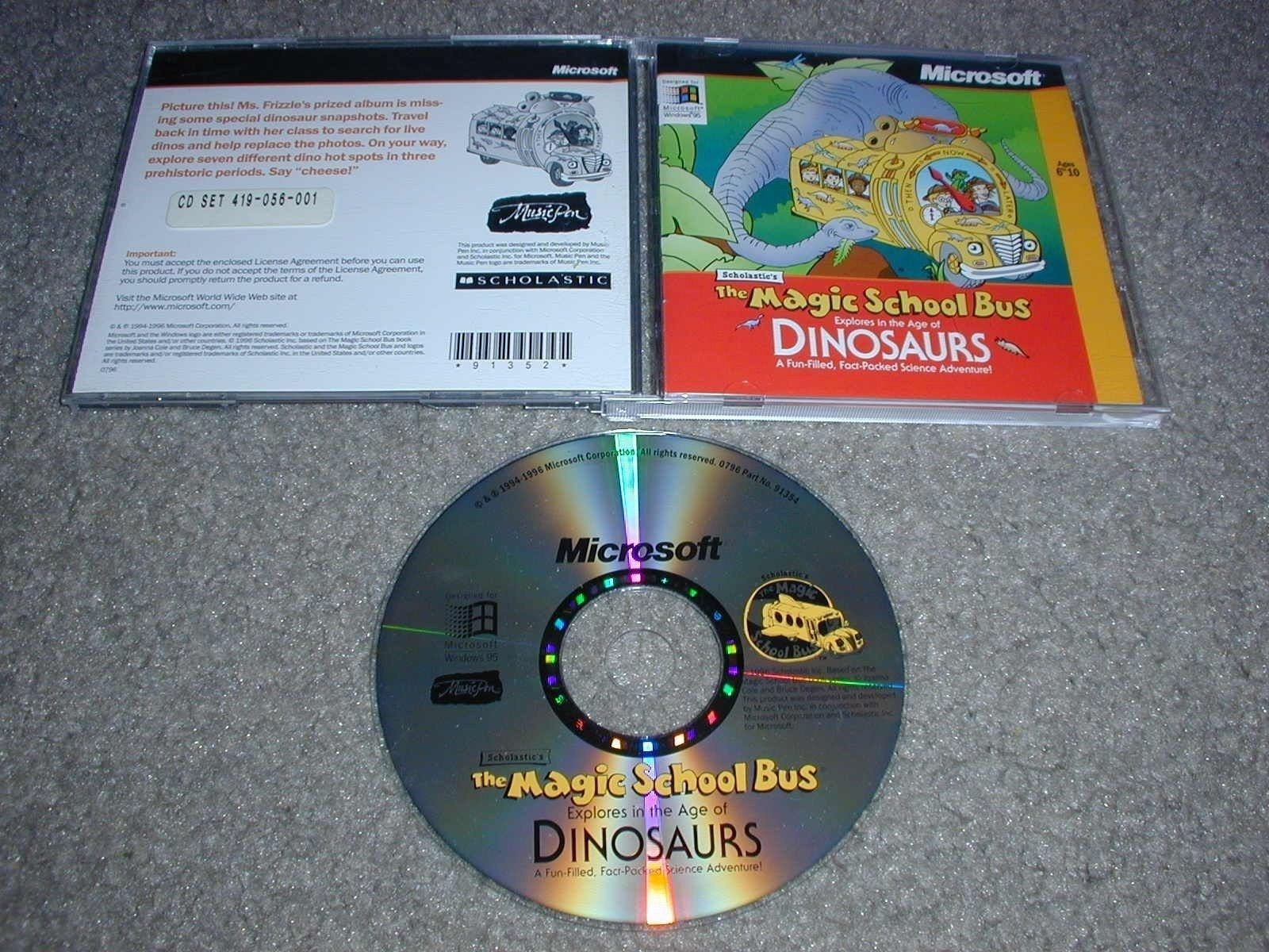 The Magic School Bus Explores In The Age Of Dinosaurs PC CDROM for Windows 95/NT
