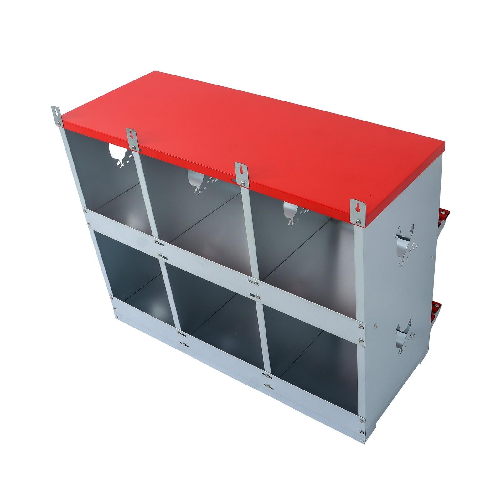 6 Compartment Heavy Nesting Box Chicken Nesting Box 6 Room Metal Nesting Red