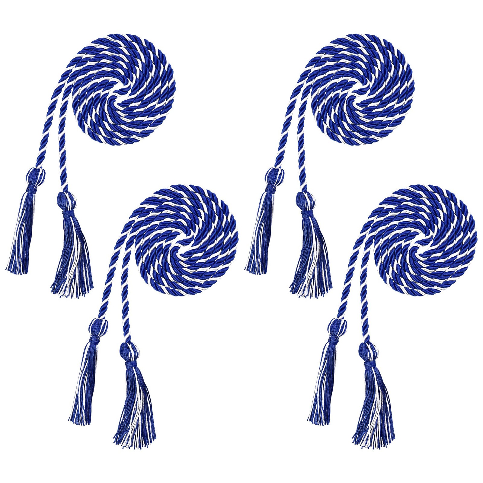 Beautyflier® Pack of 4 Graduation Honor Braided Cords with White & Blue(4pcs)