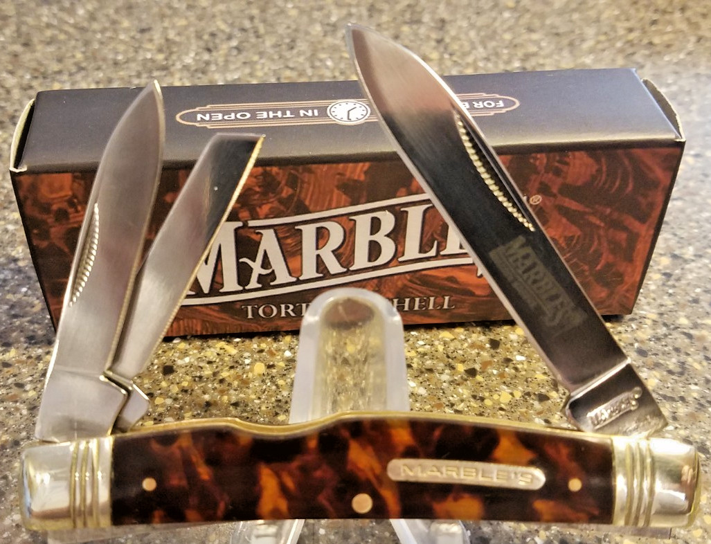 Marble's MR216, Swayback Whittler Imit. Tortoise Shell, 3-3/4", 3-Blades, NEW