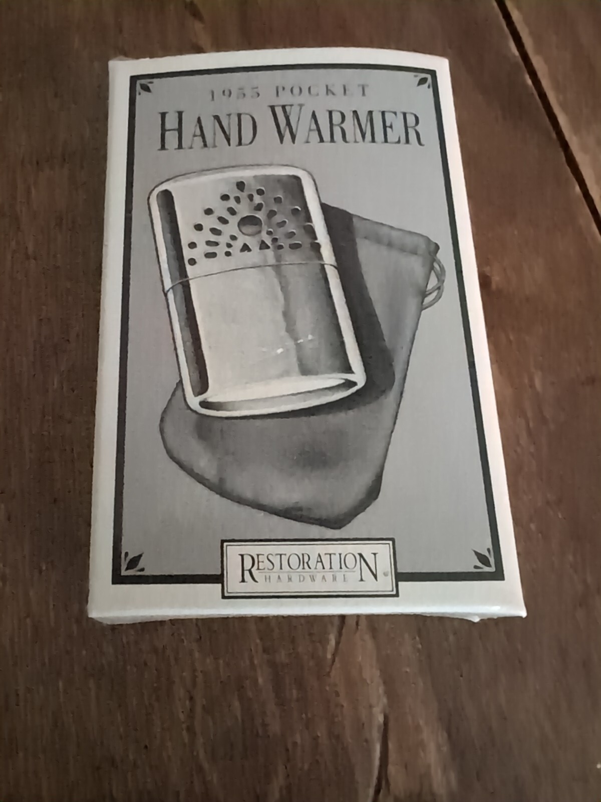 Restoration Hardware 1955 Pocket Hand Warmer w Pouch and Instructions in box