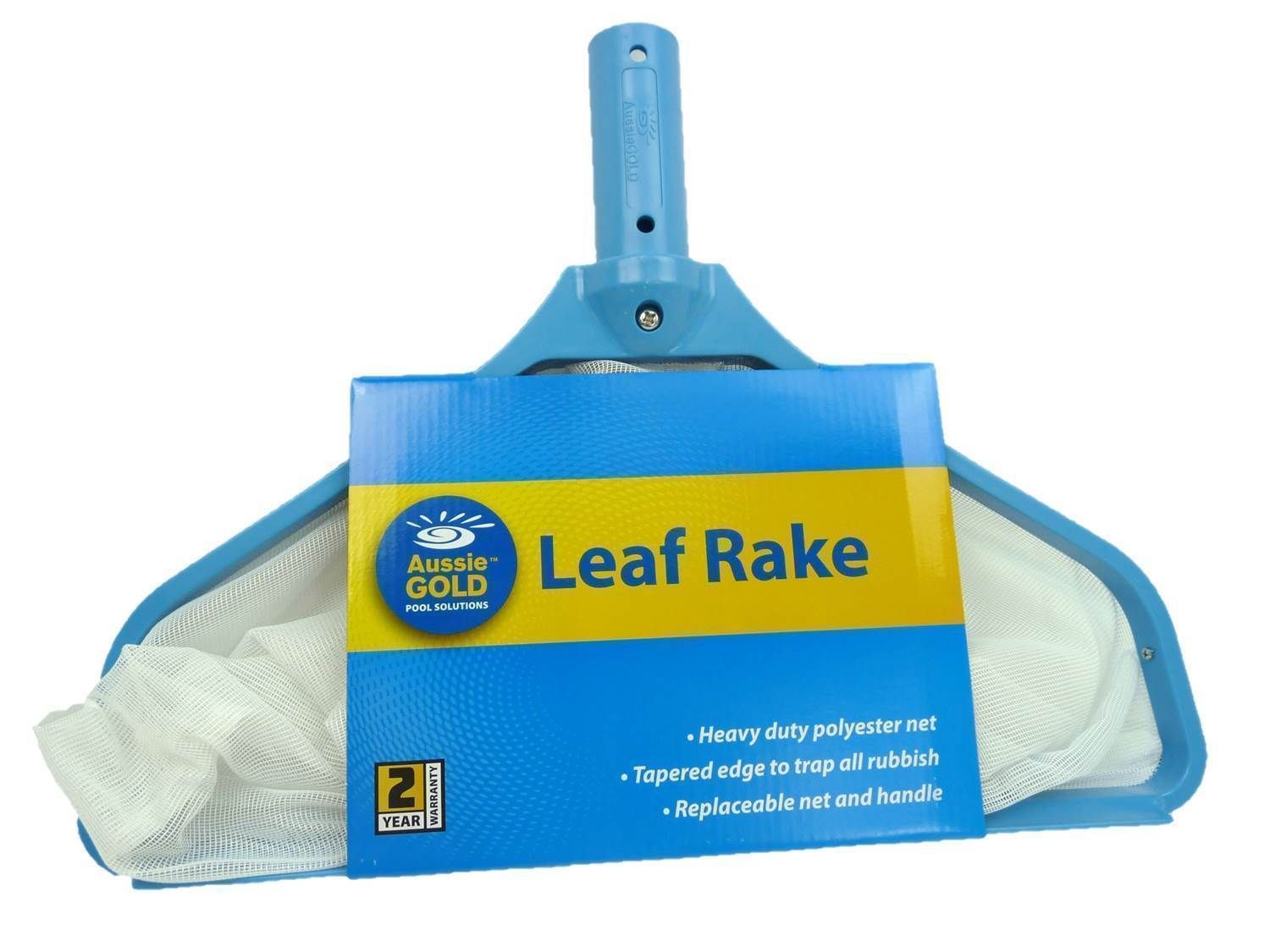 Aussie Gold Pool Leaf Rake Deep Net - Pool Skimmer Net Scoop Shovel