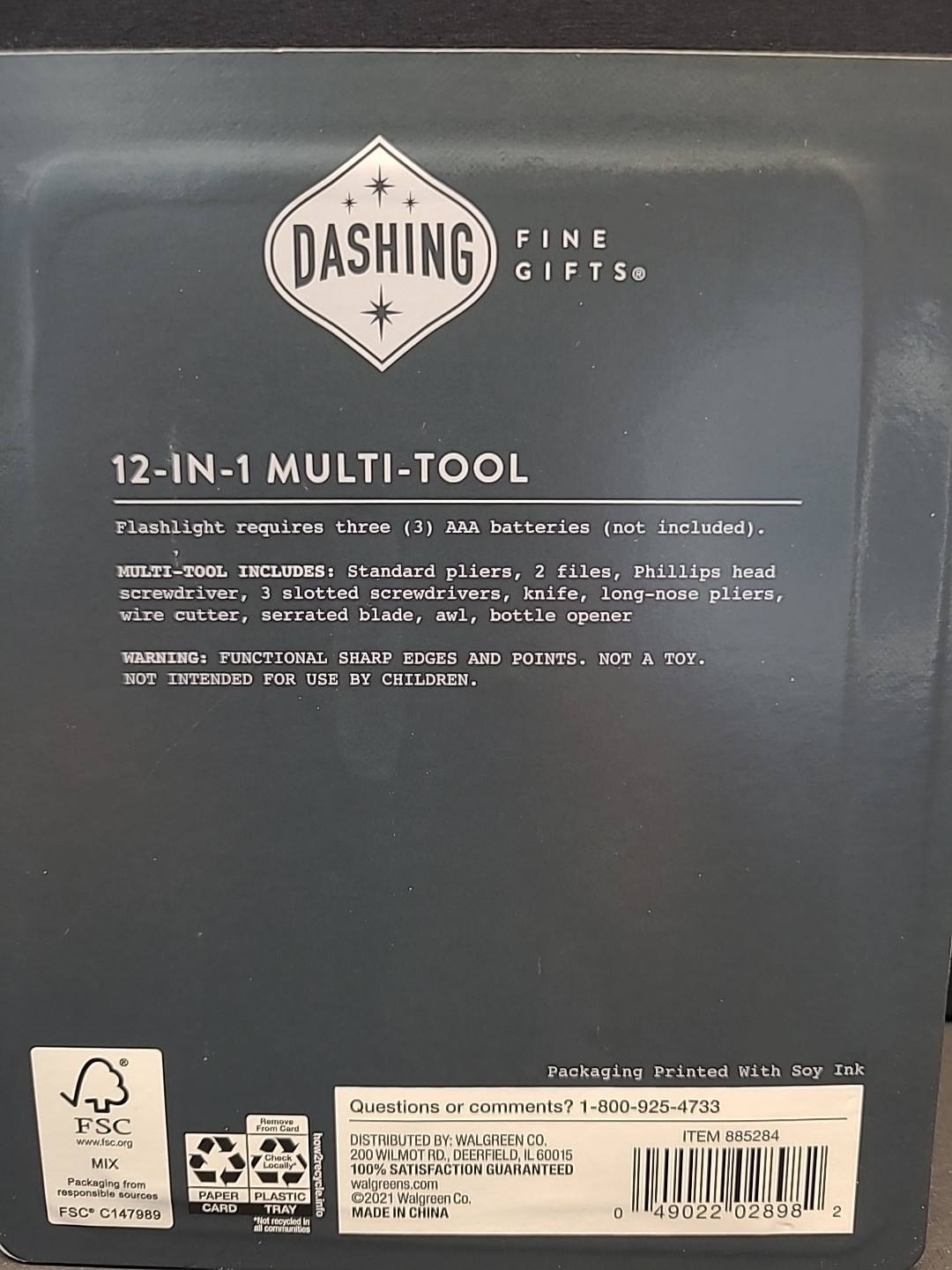 12 - IN - 1 Multi Tool And Red Flashlight Set