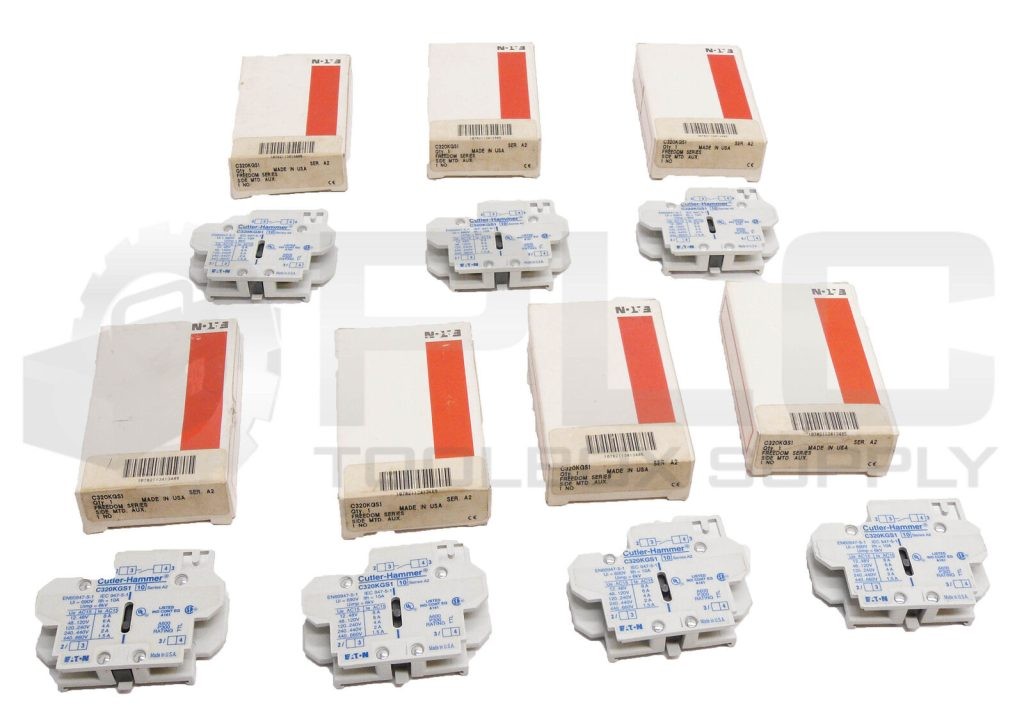 LOT OF 7 NEW CUTLER HAMMER C320KGS1 /A2 AUXILIARY CONTACT 660V 10A