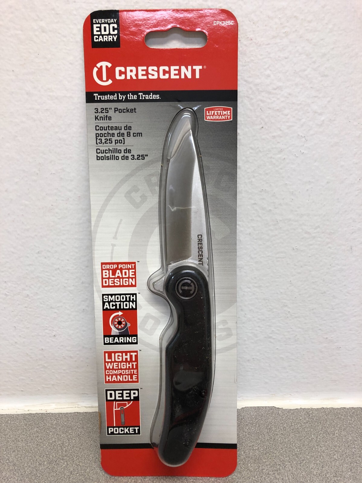 Crescent Wiss 3.25 in. Folding Every Day Carry Pocket Knife Black