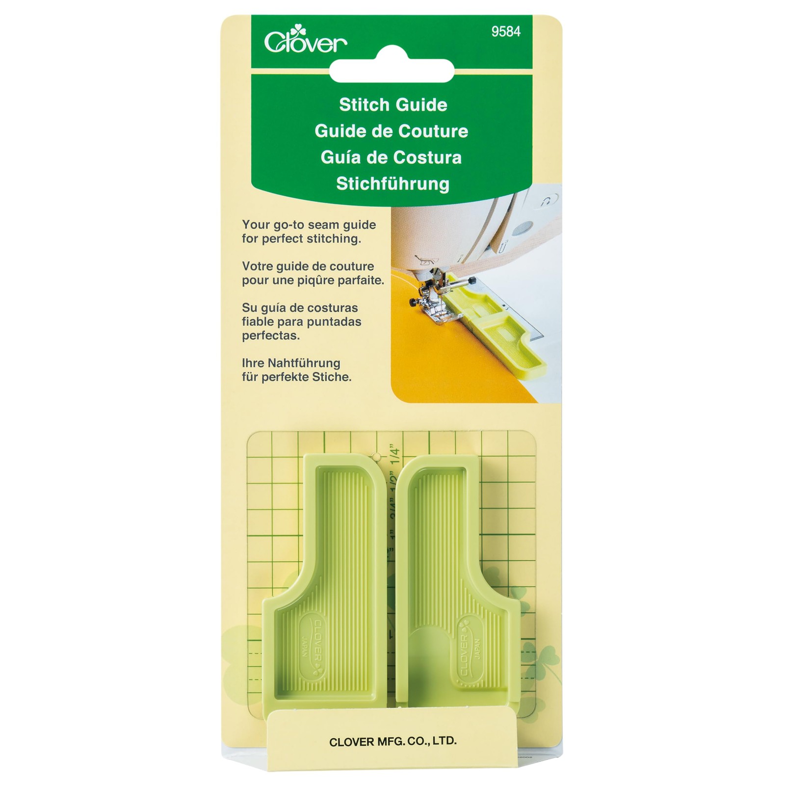 Clover Needlecrafts 9584 3 Piece 6-in-1 Stick 'n Stitch Guide by #52, Green