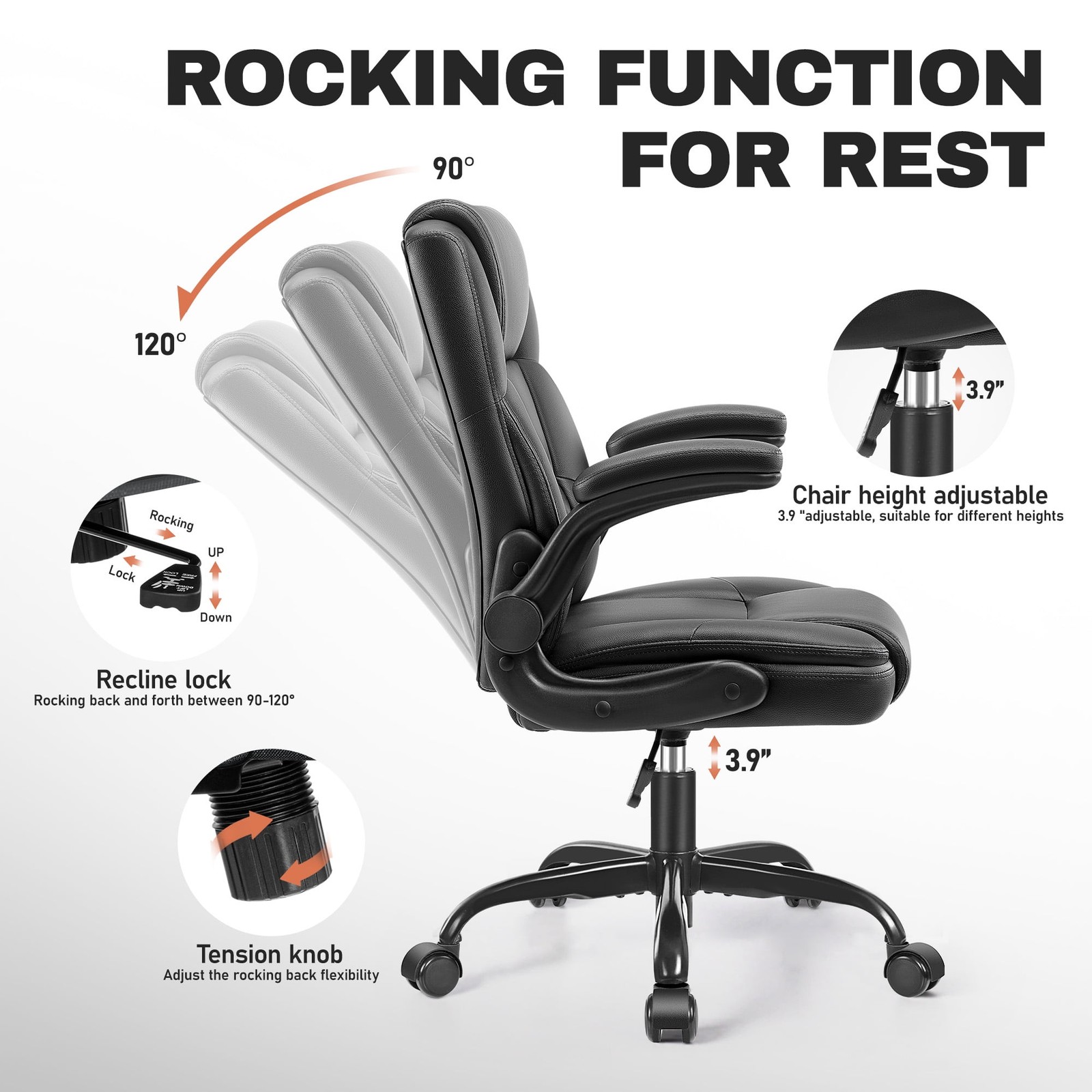 Office Chair, Executive Leather Chair Home Office Desk Chairs, Computer Chair...